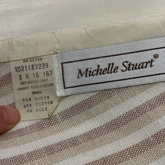 Vintage Michelle Stuart Pinstripe Blazer Jacket Dead Stock Pinstripe 16 NWT - Picture 10 of 15